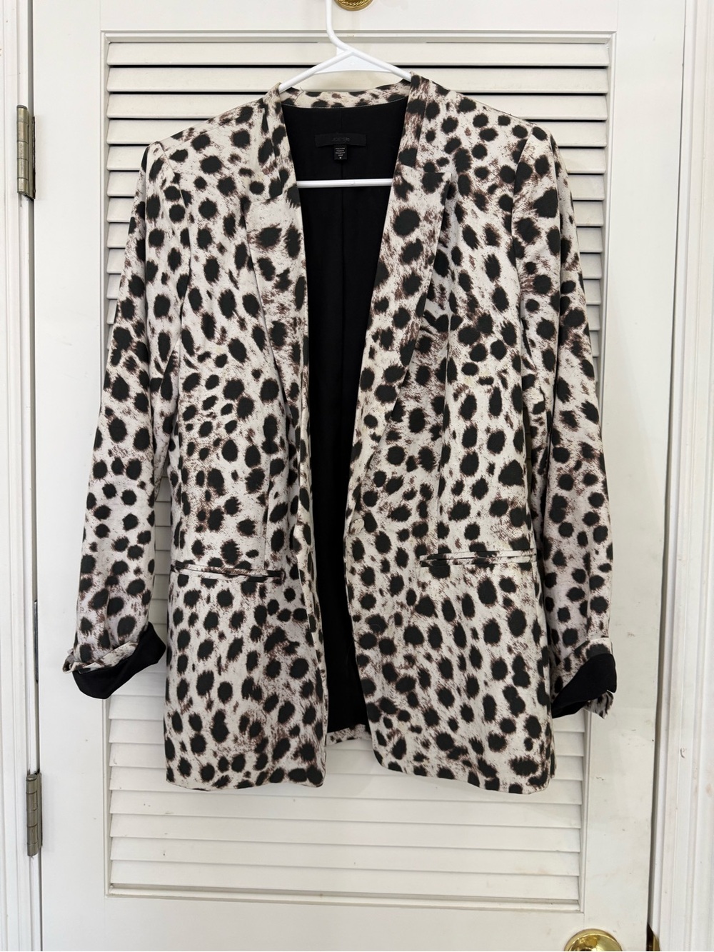 Joe's Jeans Black & Cream Leopard Print Open Blazer